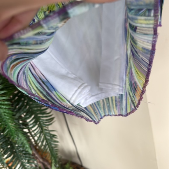 Vintage Peck & Peck Petite Colorful Crinkle Pleated Top 3/4 Sleeve Blouse Office - Picture 9 of 11